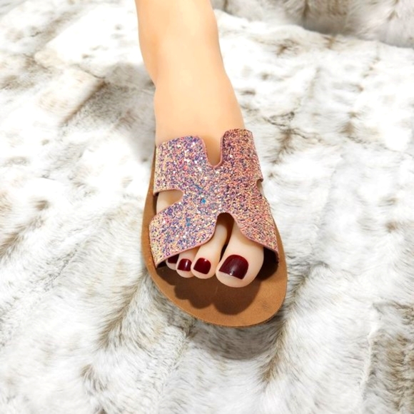 Cape Robbin Blazing Star Glitter Slide Summer Sandals - Picture 3 of 6